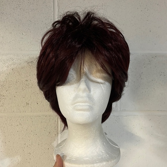 NWT 11” natural volume puff series burgundy magenta wine volume short full top - Picture 10 of 16